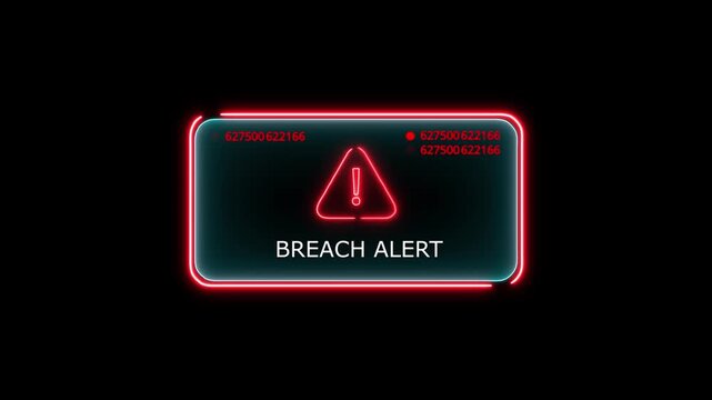 breach alert computer hacking warning, message hacked alert warning hacked alert blackmailing virus, countdown until deletion computer security alert on black.4k 
