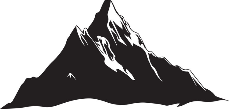 Towering Mount Everest Flat Silhouette With Jagged Himalayan Peaks