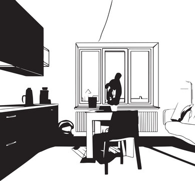  Creative Studio Workspace Silhouette - Artistic Production Hub