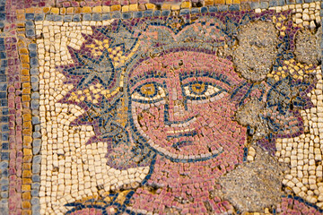 Obraz premium Conimbriga, figurative mosaic, house of the fountains, first half of the 2nd century, city of the Conventus Scallabitanus, district of Coimbra, Portugal