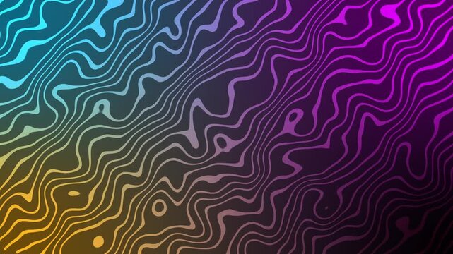 Abstract topographic-like wavy lines background animation, layered contour pattern with organic rounded shapes