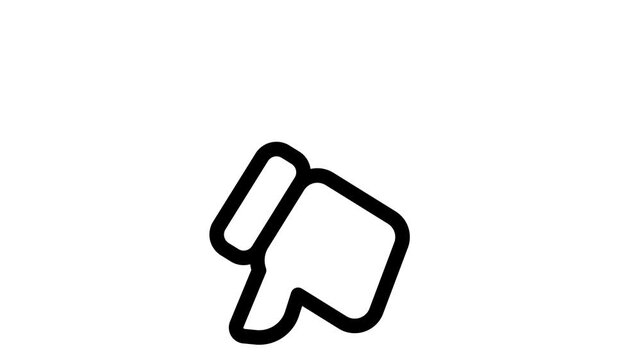 Dislike icon, thumb down symbol, negative feedback sign, rejection mark animated icon