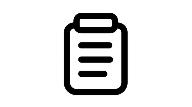 Checklist icon, clipboard symbol, to do list, task list, simple line icon animated icon