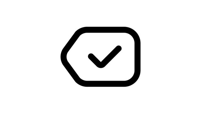 Checkmark symbol in a rounded square animated icon