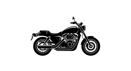 Obraz premium Black motorcycle icon silhouette isolated modern motorbike transport symbol design