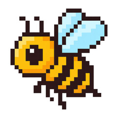 Fototapeta premium PNG Pixelated bee illustration transparent
