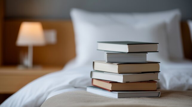 Stack of rejected diet books replaced with intuitive eating and body respect literature on nightstand, paradigm shift in health philosophy, ideal for anti diet movement resources and modern