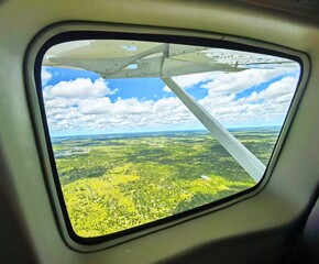 Flying over the Okavango Delta in Botswana. 