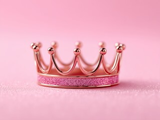 pink decorative crown on pastel background