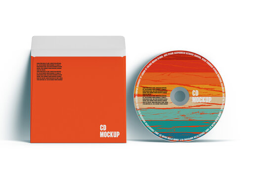CD Cover with Envelope Mockup Isolated