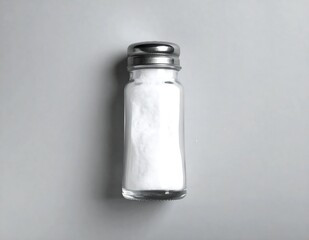 Salt Shaker on Gray Background - A Simple Culinary Essential.