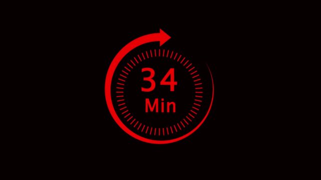 Red circular arrow with dashes loading icon on black background