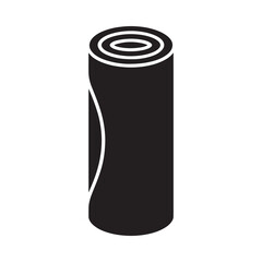 Fototapeta premium A black and white illustration of a rolled up carpet or rug
