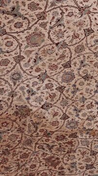 Painted ceiling with blue tile patterns inside Imam Mosque at Naqsh e Jahan Square in Isfahan Iran, UNESCO World Heritage Site. Detailed Persian Islamic architecture with traditional mosaic tiles 