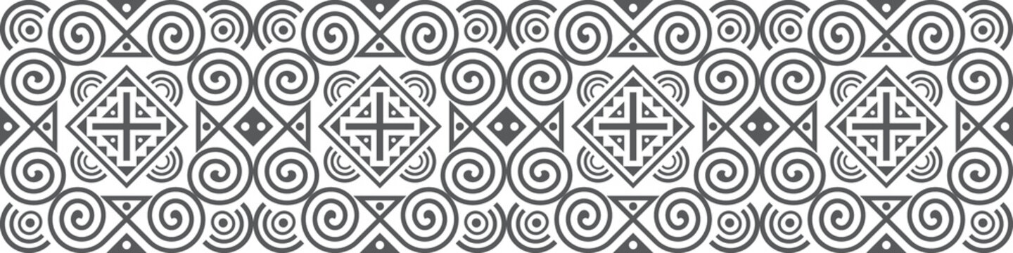 Hmong fabric patterns feature intertwined curved lines forming spirals, a unique symbol of the Hmong ethnic group. These patterns can be used in the design of clothing, bags, backgrounds, wallpapers, 