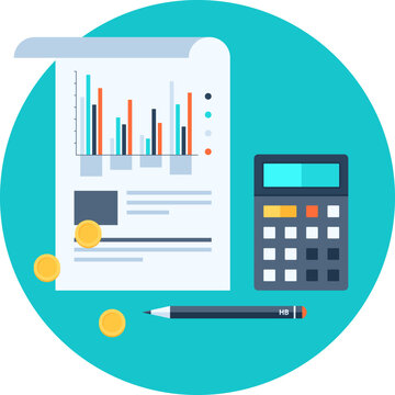 accounting flat web icon concept