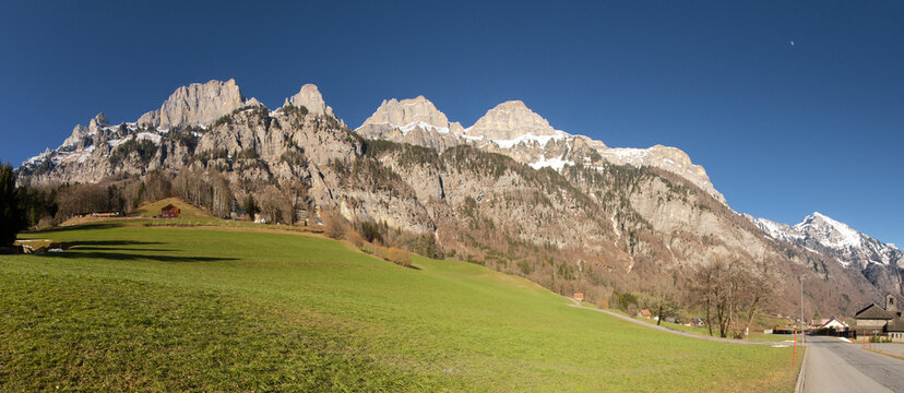 The Churfirsten mountain chain seen from Walenstadtberg, Sankt Gallen