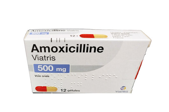 Boite de g&eacute;lules d'Amoxicilline de Viatris