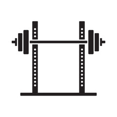 Obraz premium Black silhouette of a barbell and weightlifting rack illustration