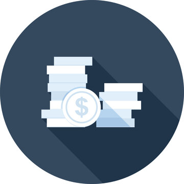 hard currency flat web icon concept