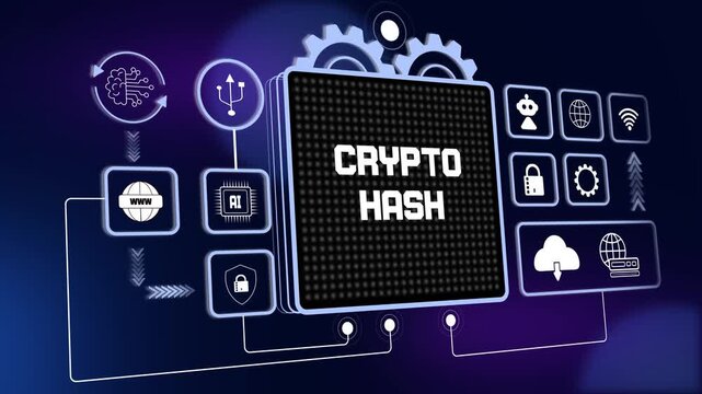 Dynamic hud animation of crypto hash generation for secure digital data encryption and advanced blockchain safety research
