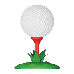 Golf Ball 3d rendering isometric icon.
