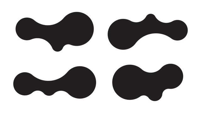 Set of abstract metaball shapes