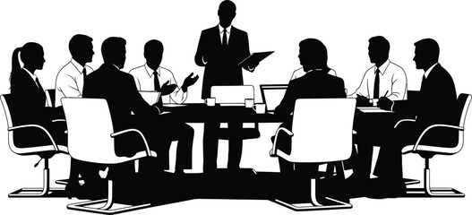 Fototapeta premium Business meeting with a presenter and audience in a conference room setting