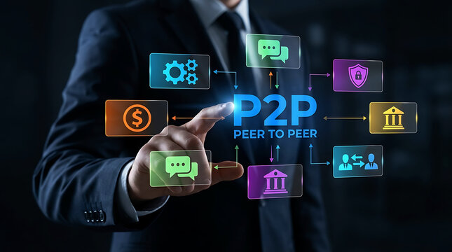 Peer To Peer P2P Digital Payment Network And Blockchain Finance