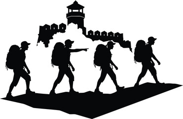Obraz premium silhouettes of people in the city