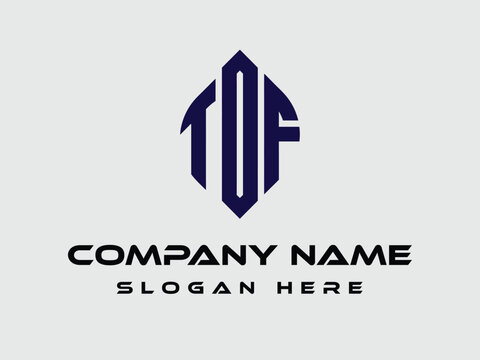 TDF letter logo design,TDF polygon simple style with deepblue color variation letter logo ,TDF minimalist and classic logo