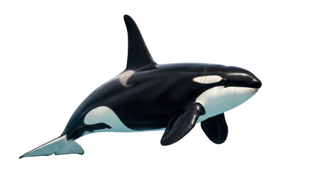 Majestic orca PNG isolated on transparent background, killer whale with black and white markings, marine mammal for wildlife and conservation projects © Aliona