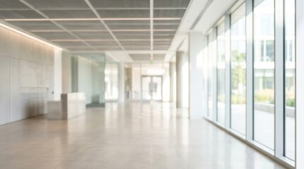 Obraz premium Blurred Modern Corporate Office Lobby Background