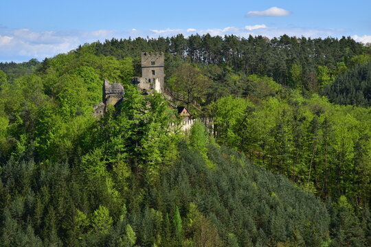 Ustek Ptaci dul  Remains of a Gothic castle Helfenburk protected monument