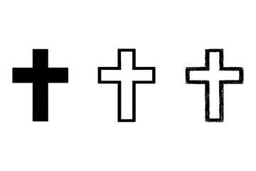 Obraz premium Christian cross icon set. Collection of various religious symbols