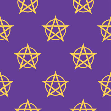 Silhouettes Magic symbols seamless pattern, with magical elements such as snake, eye, tarot cards, hand, skull, potion, moon, butterfly, mushrooms, stars. Witchcraft theme symbols and elements.