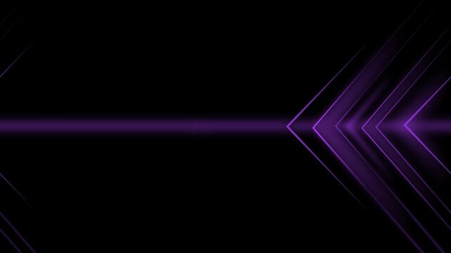 Dark abstract background glowing chevron arrows pointing left animation, subtle horizontal light beam modern tech design
