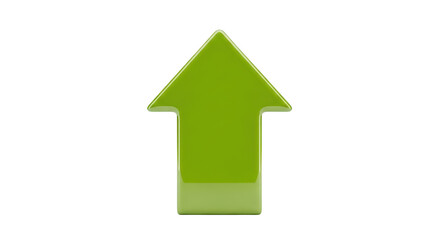 Fototapeta premium A green arrow pointing upwards on a transparent background