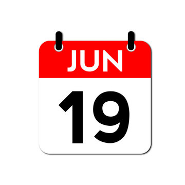 June 19 Day Calendar Vector Icon Perfect for planner, reminder, time management, schedule, office, business, and monthly event start design template	