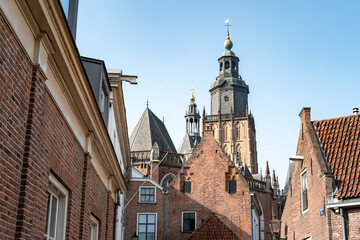 Fototapeta premium Sint walburgiskerk church tower rising above zutphen