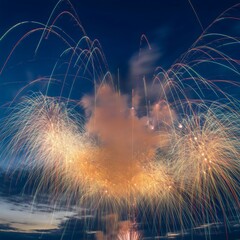 Night Sky Reflections and Celebration of Colorful Light