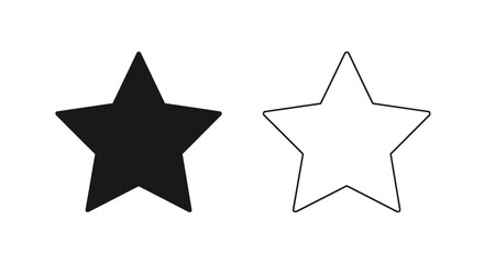 Obraz premium Two stars depicted a solid black form and a white outline