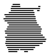 Obraz premium Symbol Map of the city Bad Sachsa (Niedersachsen, Germany) showing the area of the city with just a few black horizontal lines