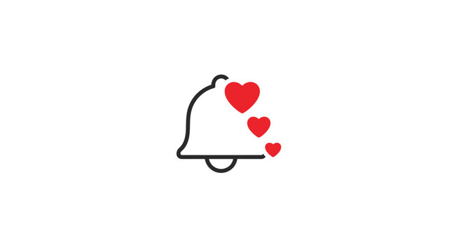 Notification Bell with Red Hearts.