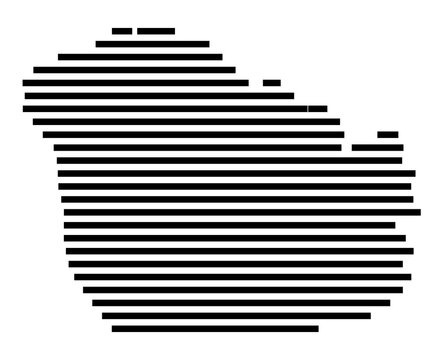 Symbol Map of the city Schlangen (Nordrhein-Westfalen, Germany) showing the area of the city with just a few black horizontal lines