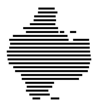 Symbol Map of the city Frielendorf (Hessen, Germany) showing the area of the city with just a few black horizontal lines