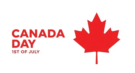 Canada day celebration logo with maple leaf
