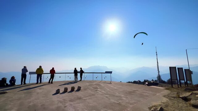 The viewing terrace atop Cimetta Mount, Ticino, Switzerland