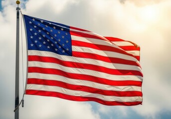 Obraz premium American flag waving in the wind