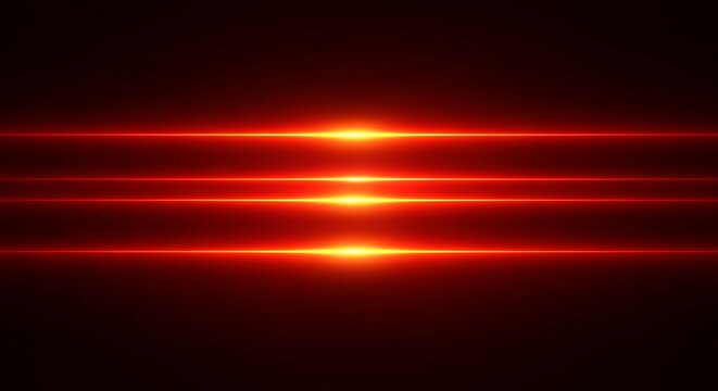 Three horizontal bright red light streaks against a dark background, evoking energy